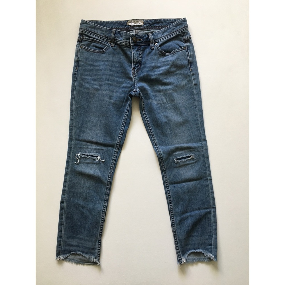 Free People Skinny Jean Womens 28 Distressed Fray Hem